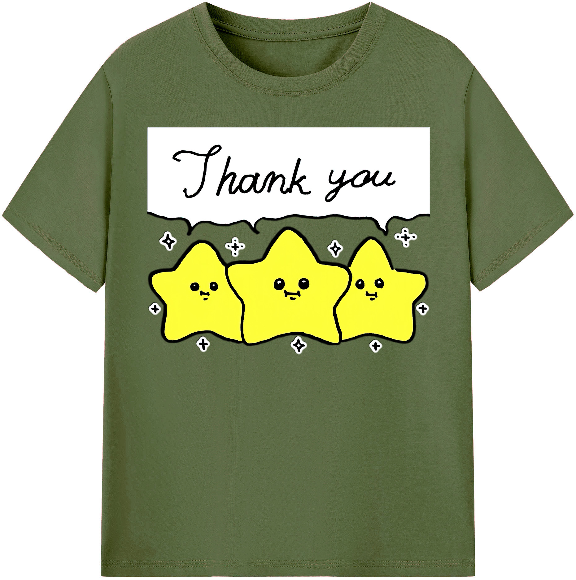 （画像用） ちいかわ 流れ星 Chii-kawa Shooting star 綿100％半袖Tシャツ（フロントプリント）